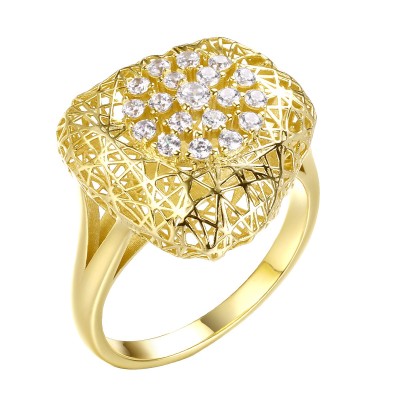 Кольцо серебряное с фианитами «Gaudi Lemon Shine» Fresh Jewelry (арт.FA-R03218-X-L-W-X-W)
