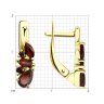Серьги золотые пробы 585 с гранатом (Арт.725805-2)