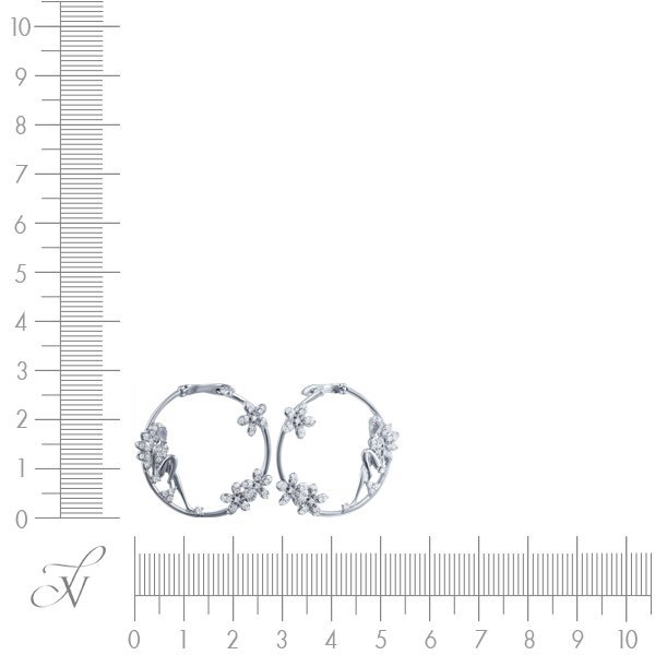 Серьги из белого золота с бриллиантом и топазом (Арт.aae_4321_bt_wg)