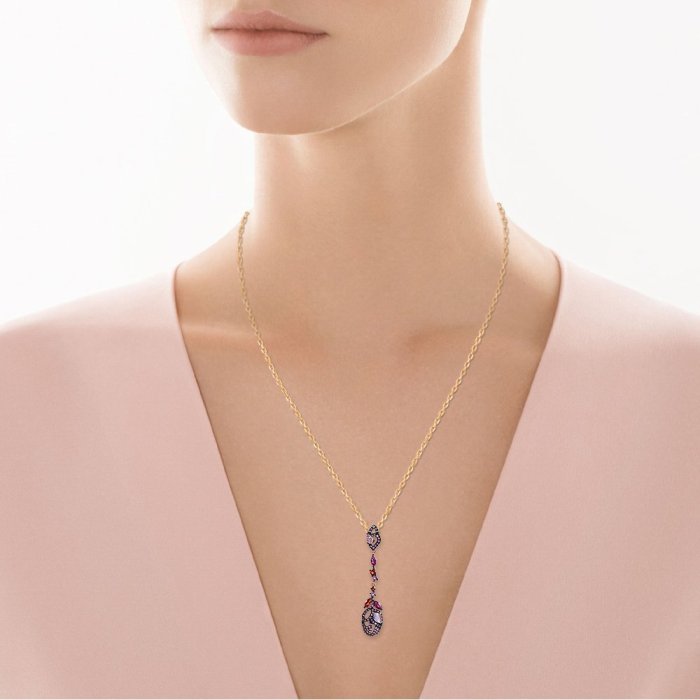 Кулон из золота с бриллиантом и сапфиром (Арт.aas_p3218_ps_mc_pink)