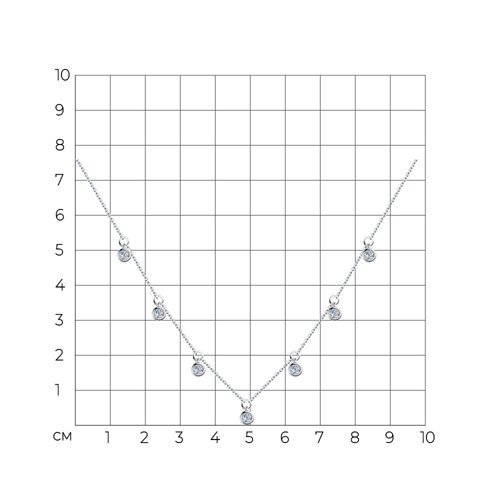Колье из серебра с фианитами (Арт.94070351)